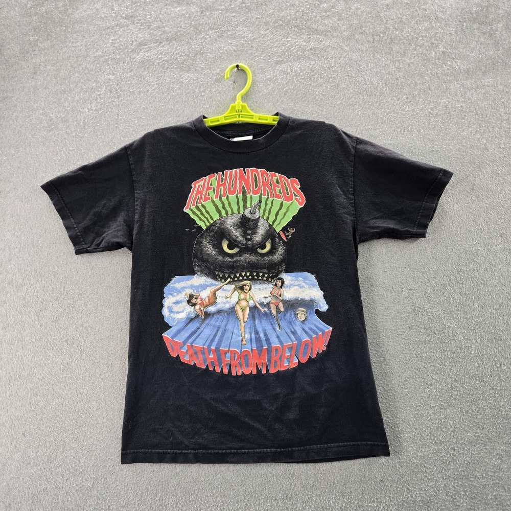 The Hundreds Men Shirt M Black Monster Bomb Death From Below Logo Short Sleeve